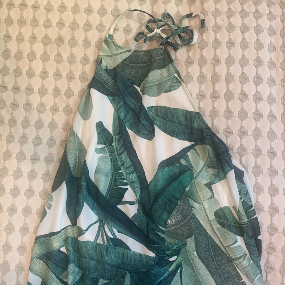 Show Me Your Mumu halter banana leaf tunic dress